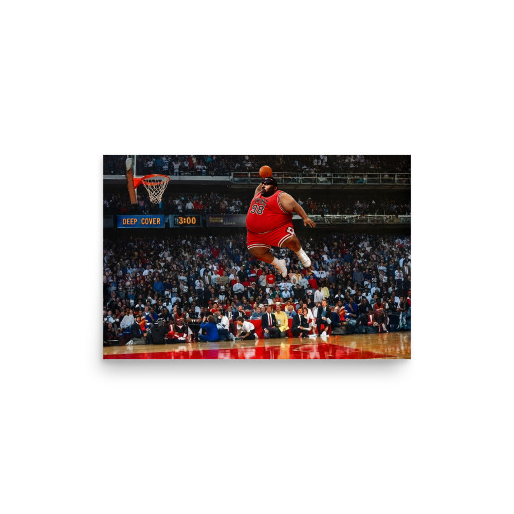 Air Pun Basketballarena-Remixposter als ungerahmter matter Druck im Format 12x18.