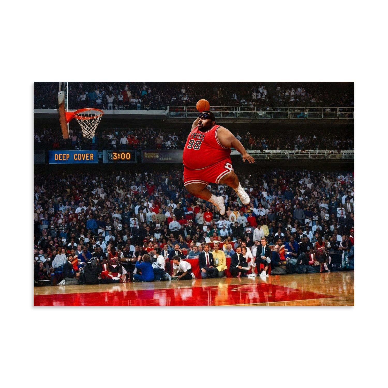 Air Pun Basketballarena-Remixposter als ungerahmter matter Druck im Format 28x40.