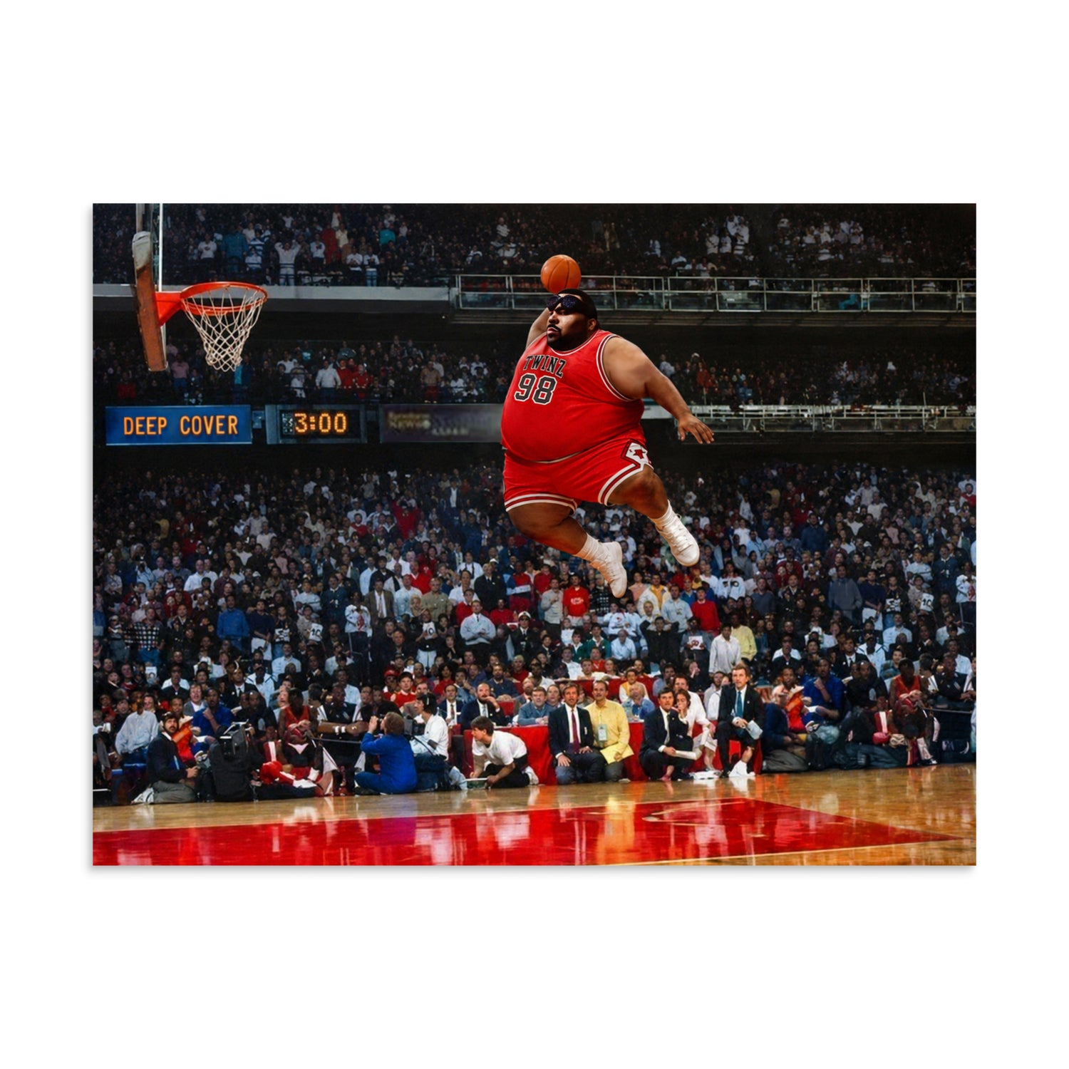 Air Pun Basketballarena-Remixposter als ungerahmter matter Druck im Format 30x40.
